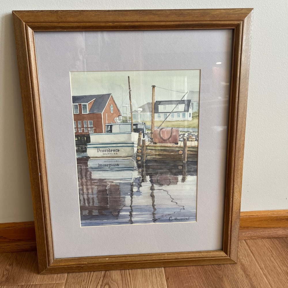 Providence Peggys Cove Nova Scotia Original Watercolor Painting Framed Signed